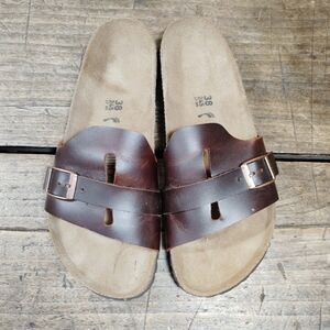 Birkenstock Papillo W7 M5 Narrow Sandals Brown Leather Slides Shoe Buckle